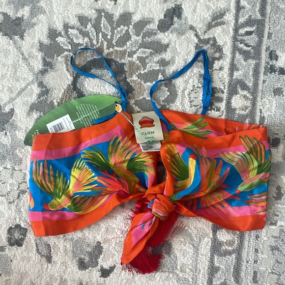 NWT FARM RIO Painted Birds Scarf Top SIZE SMALL - Picture 3 of 6